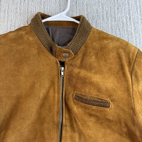 Vintage Sears Fieldmaster Suede Leather Bomber Jacket Size 38 Regular Brown - Picture 2 of 8